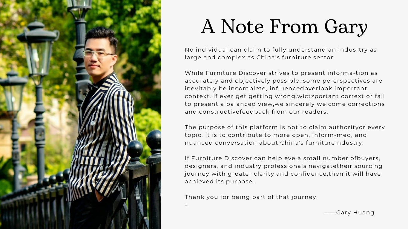 FURNITURE DISCOVER FOUNDER GARY HUANG